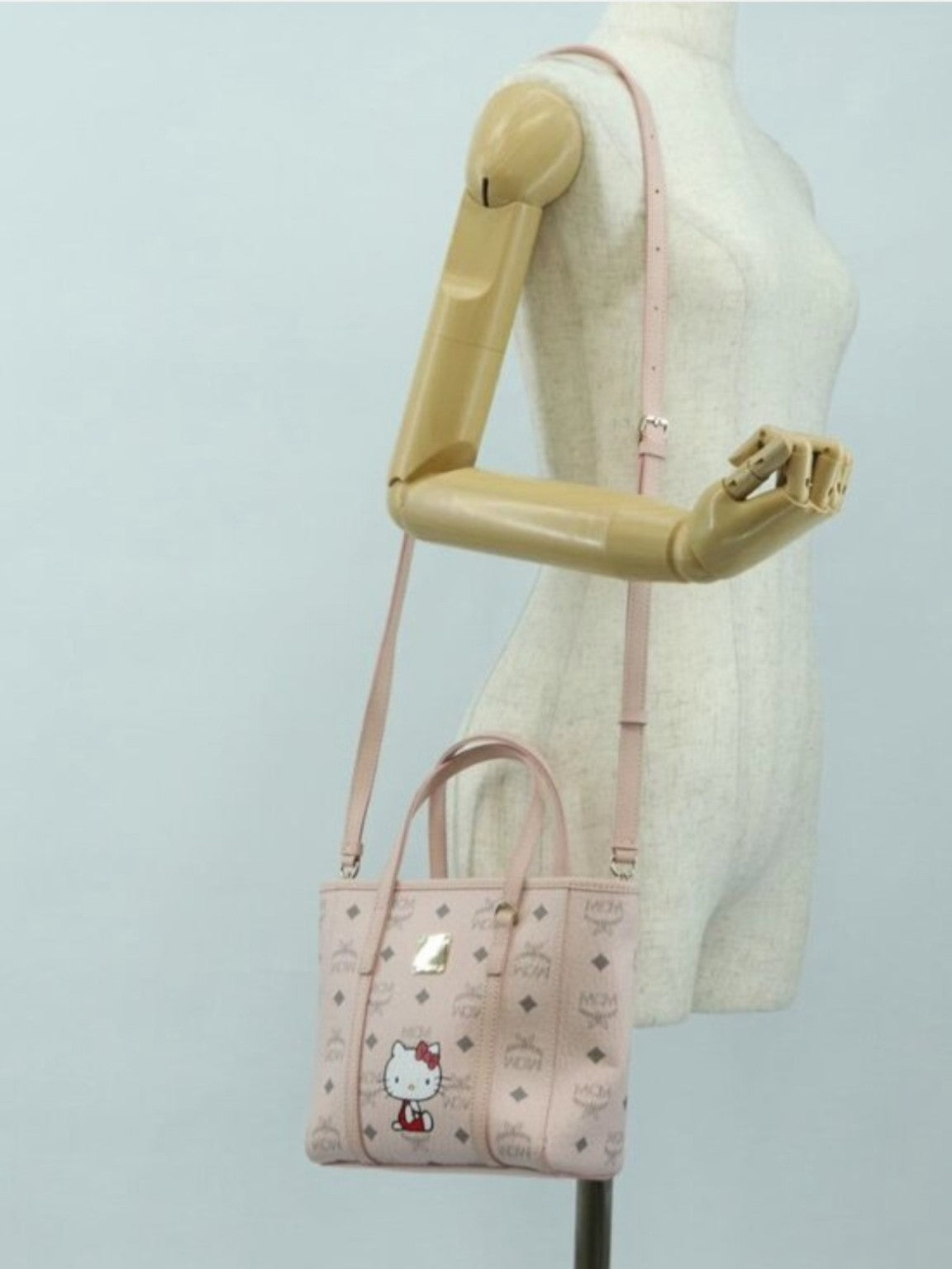 MCM x Hello Kitty Limited Edition Mini Tote Crossbody Bag – Powder Pink Visetos