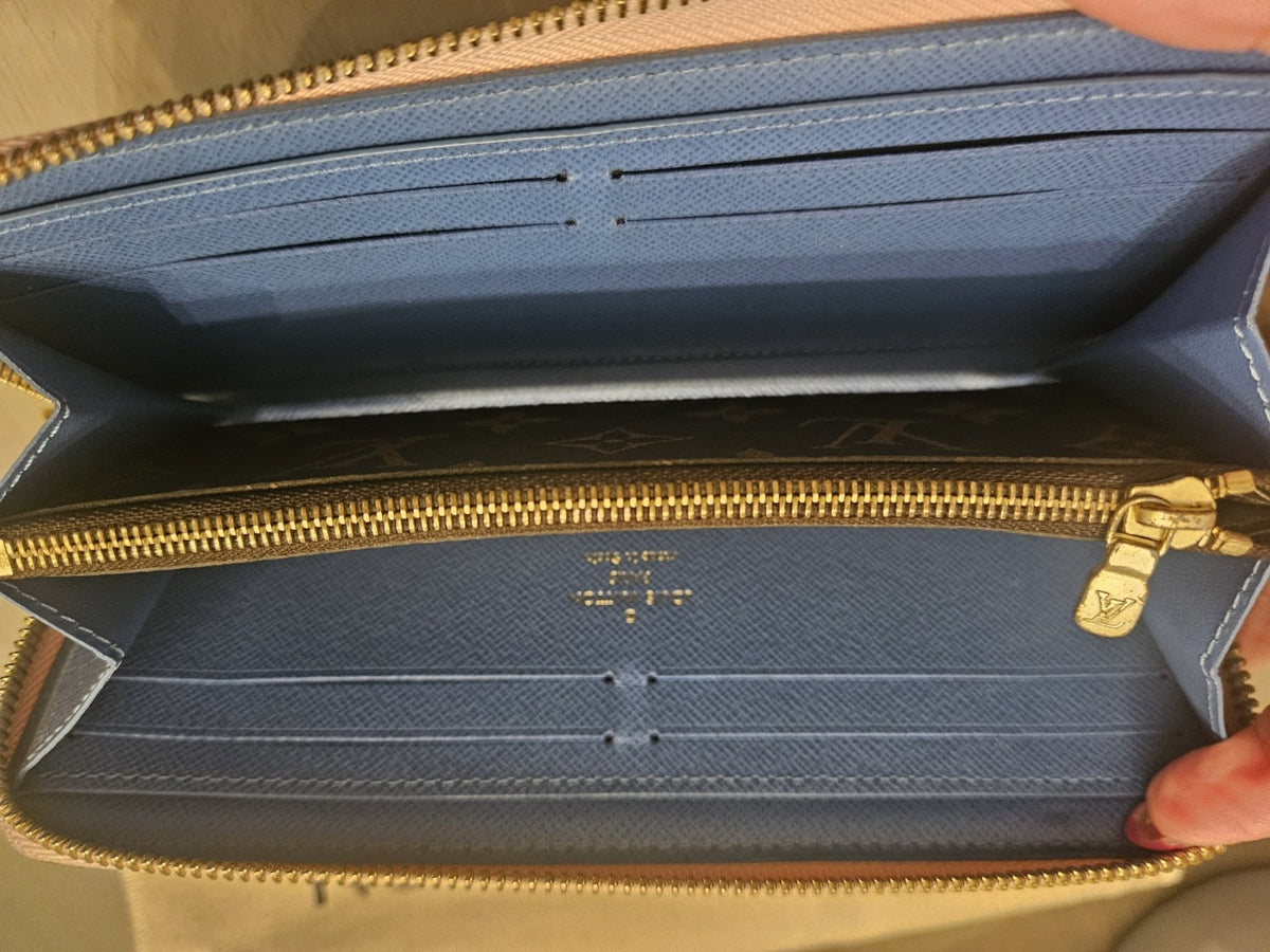 Blue wallet interior card slots