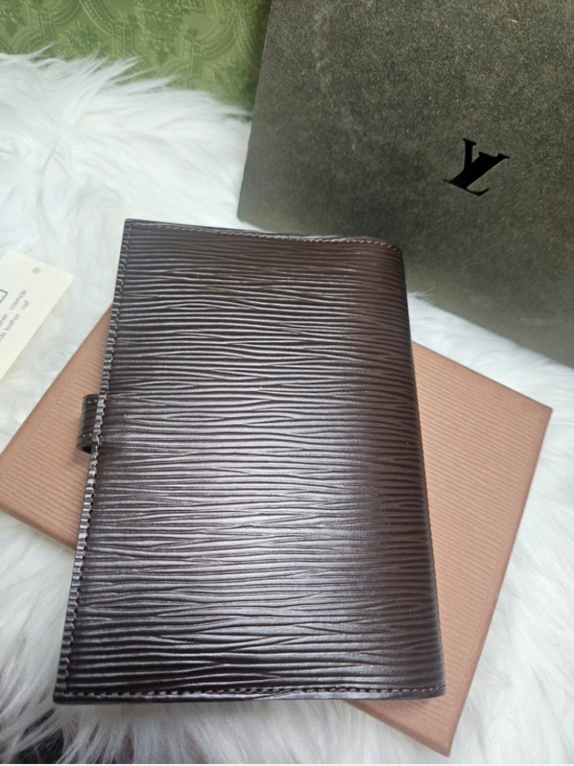 Louis Vuitton brown Epi leather PM ring agenda - view 4