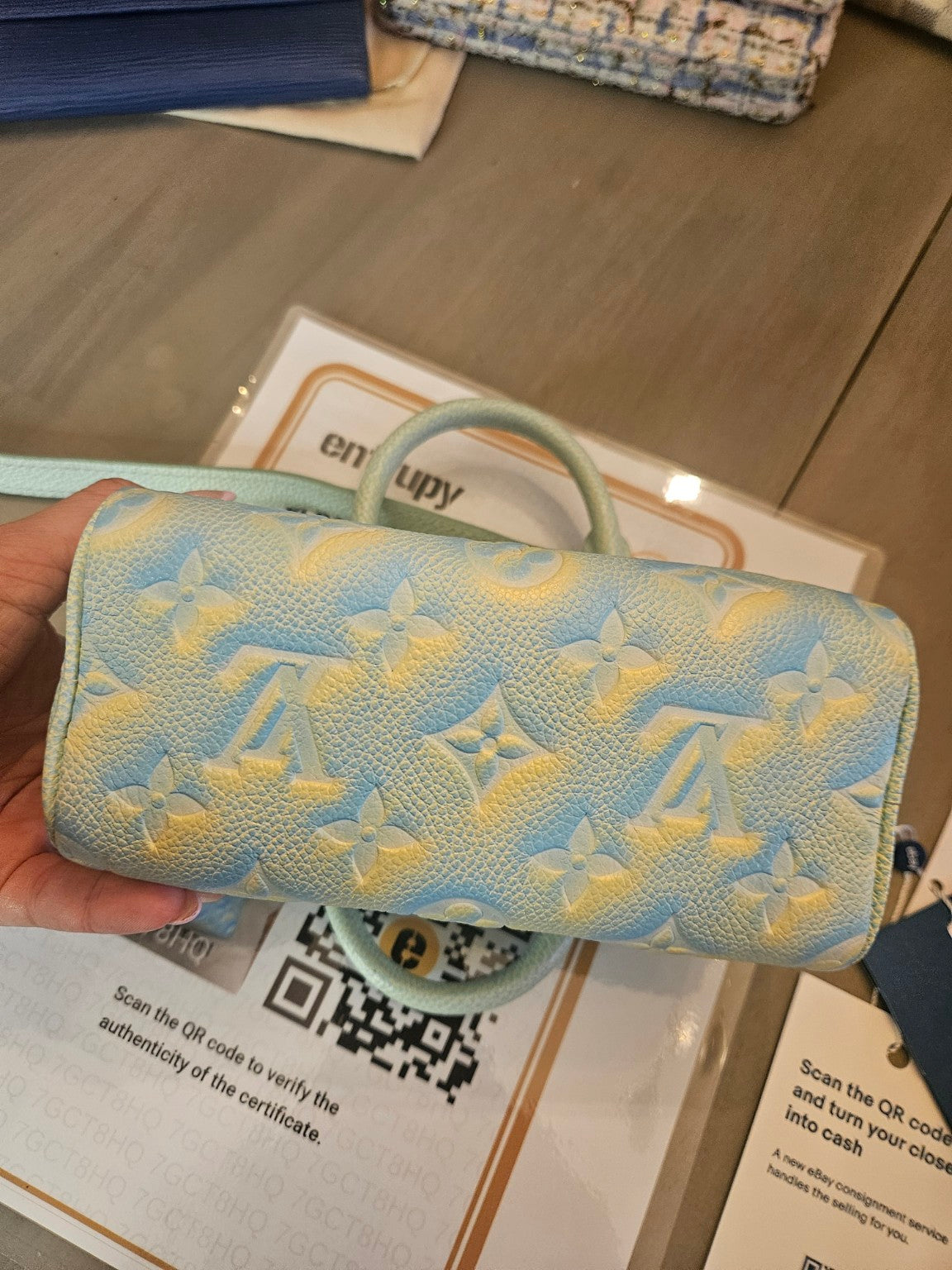 Actual Louis Vuitton mini handbag, detail photo