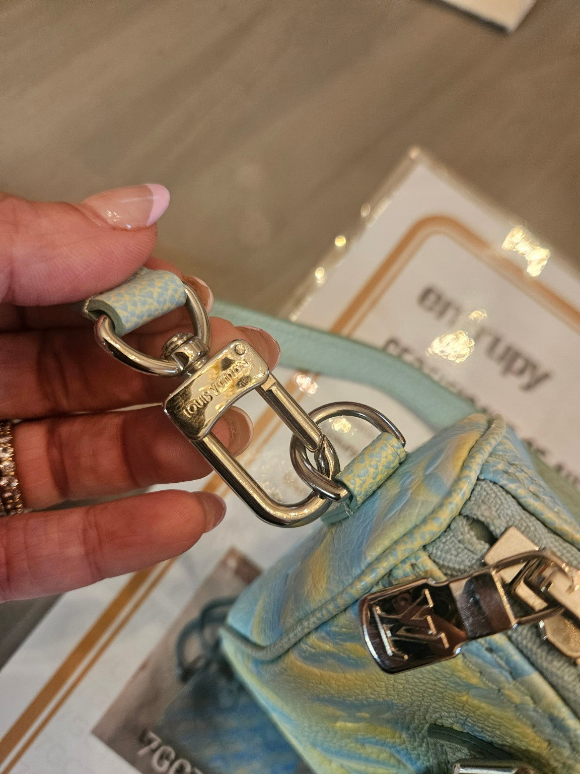 Actual Louis Vuitton mini handbag, detail photo