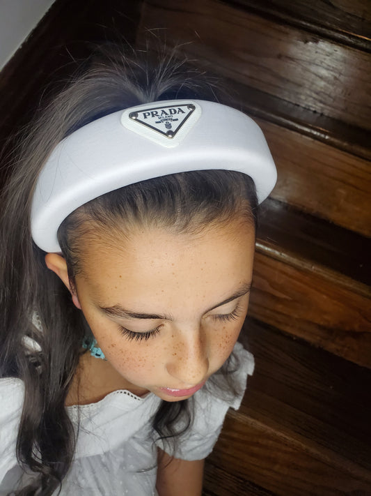 Luxury White Puff Headband